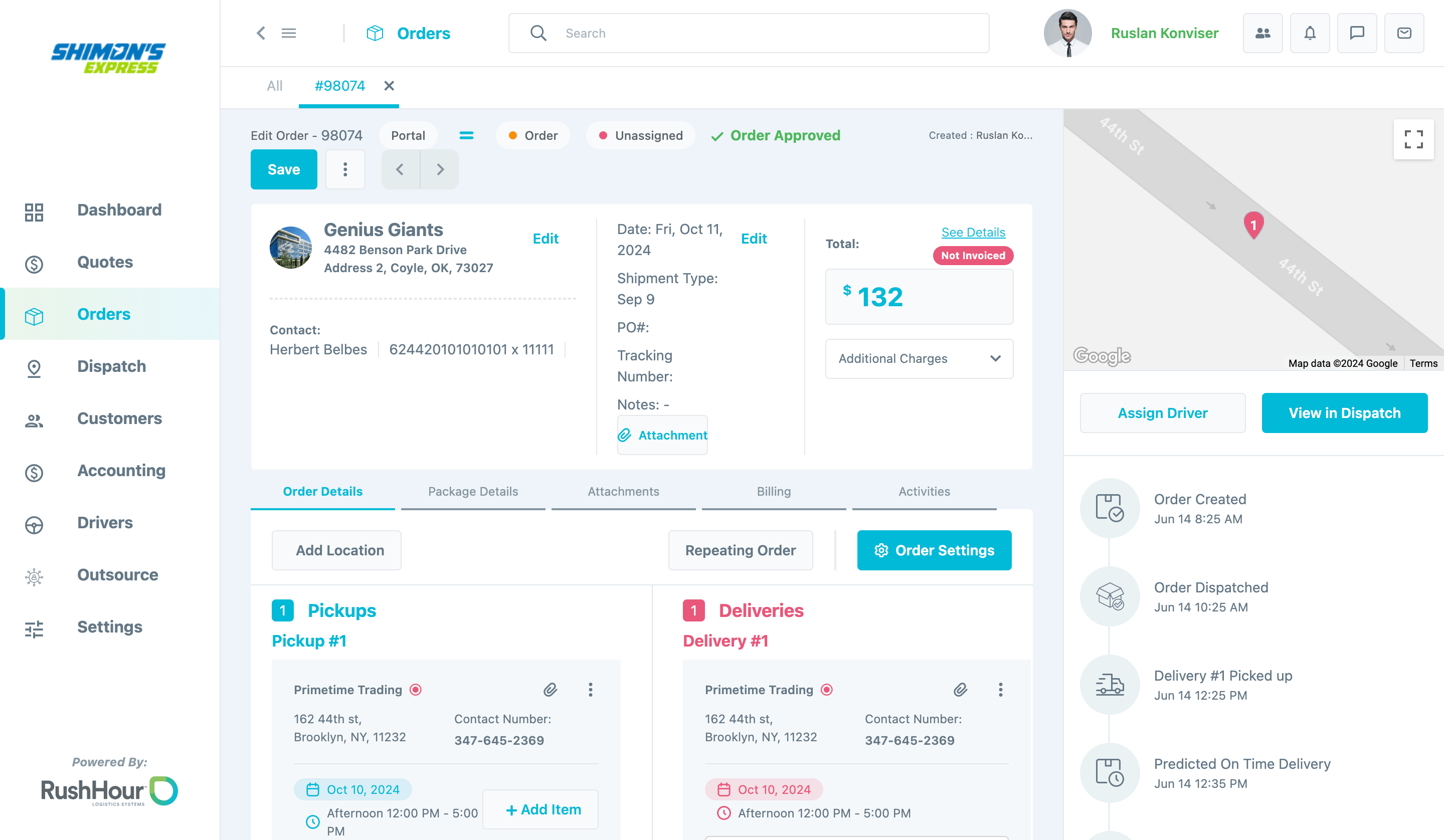RushHourApp - Shipping Company Management Platform